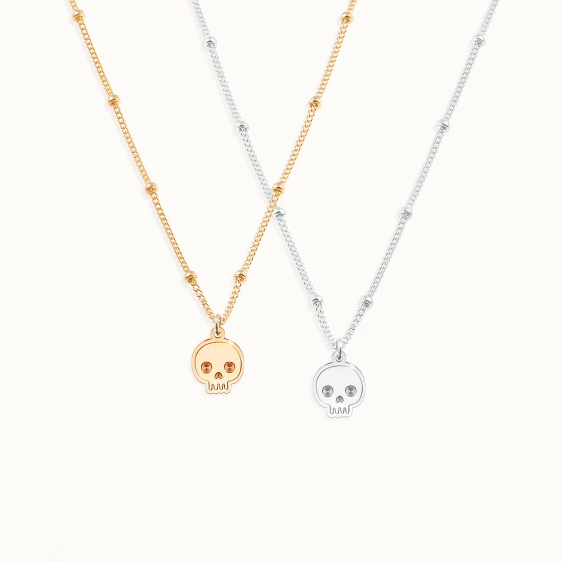 Skull Pendant Beady Necklace
