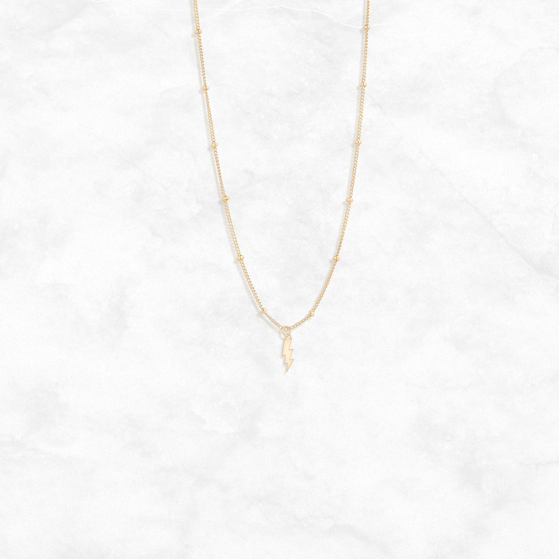 Lightning Charm Beady Necklace