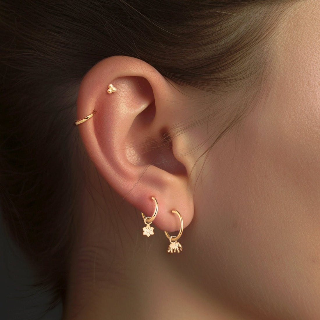 Walking Elephant Hoop Earrings