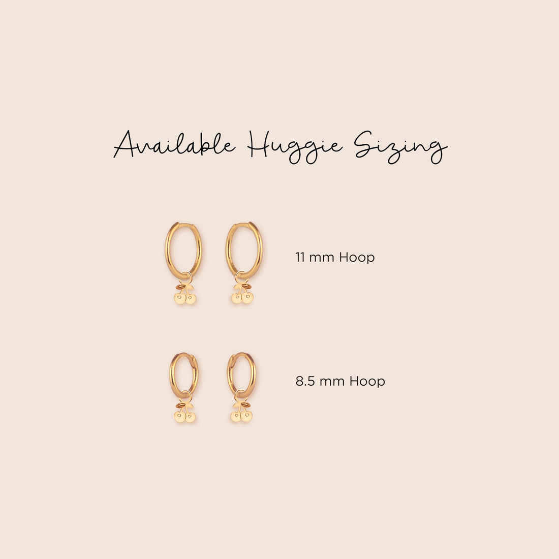 Cherry Drop Hoop Earrings