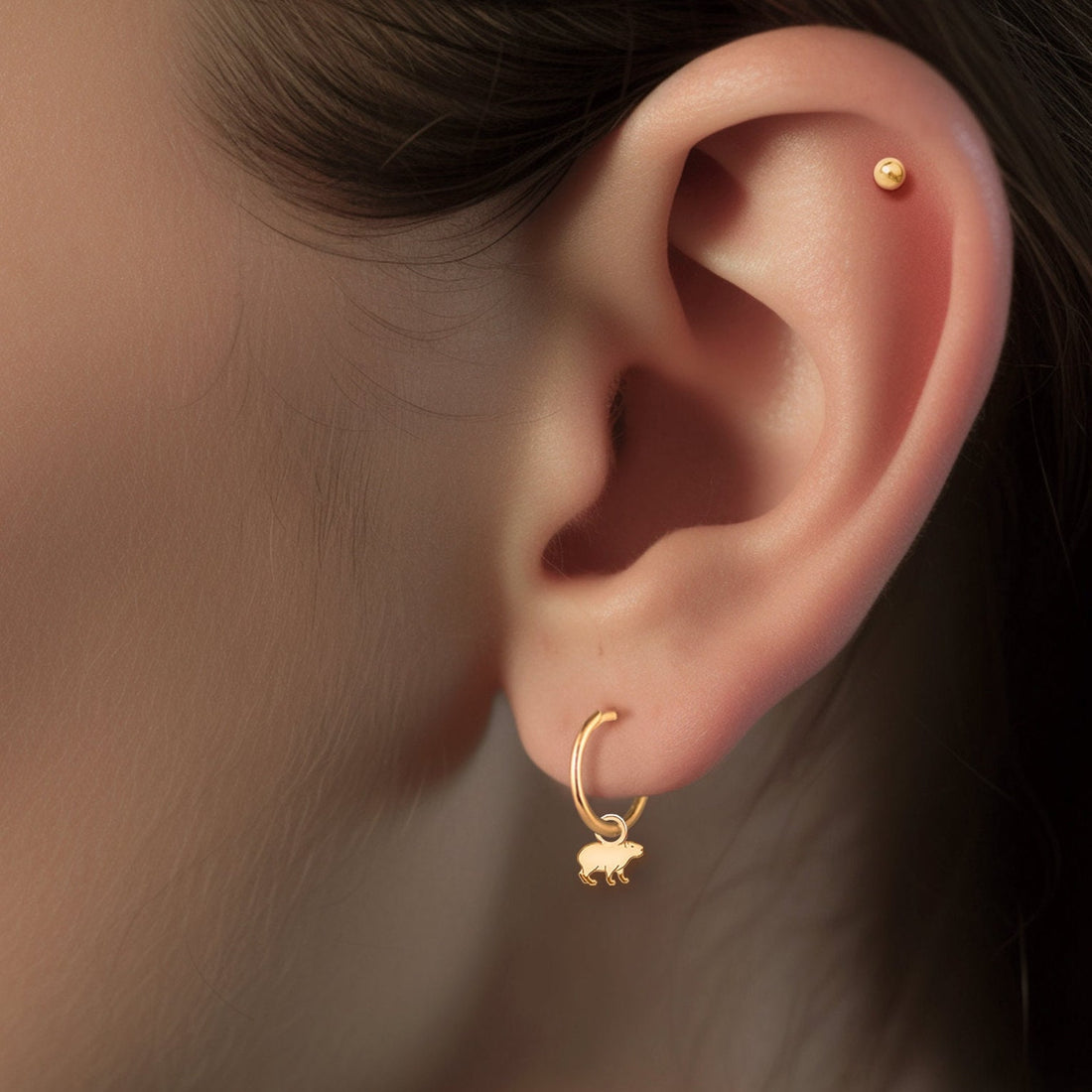 Capybara Huggie Earrings