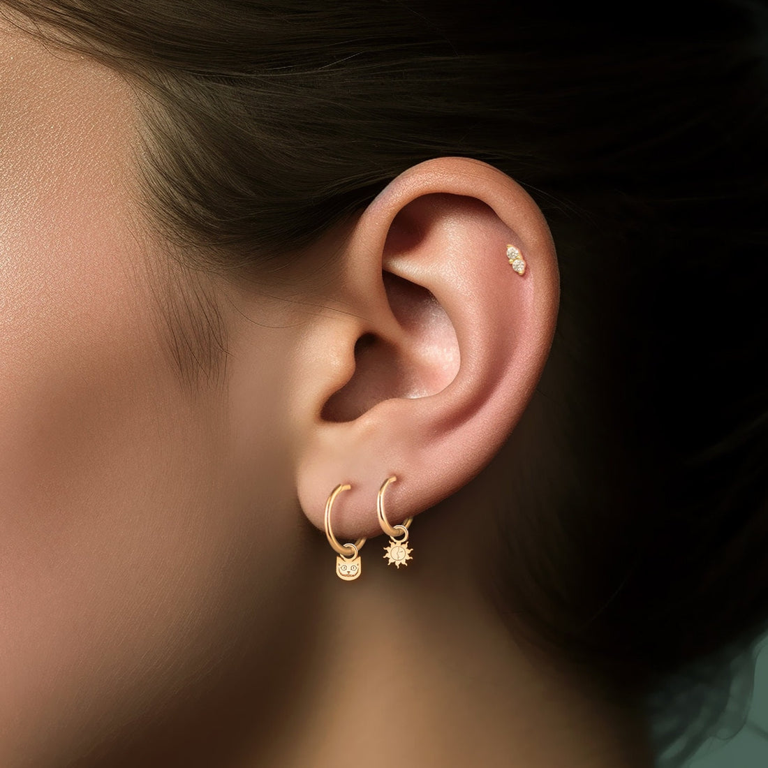 Cheshire Cat Huggie Earrings