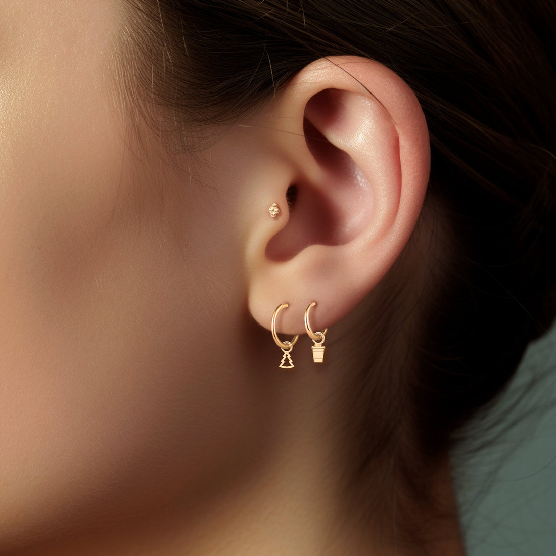 Coffee Cup Hoop Earrings
