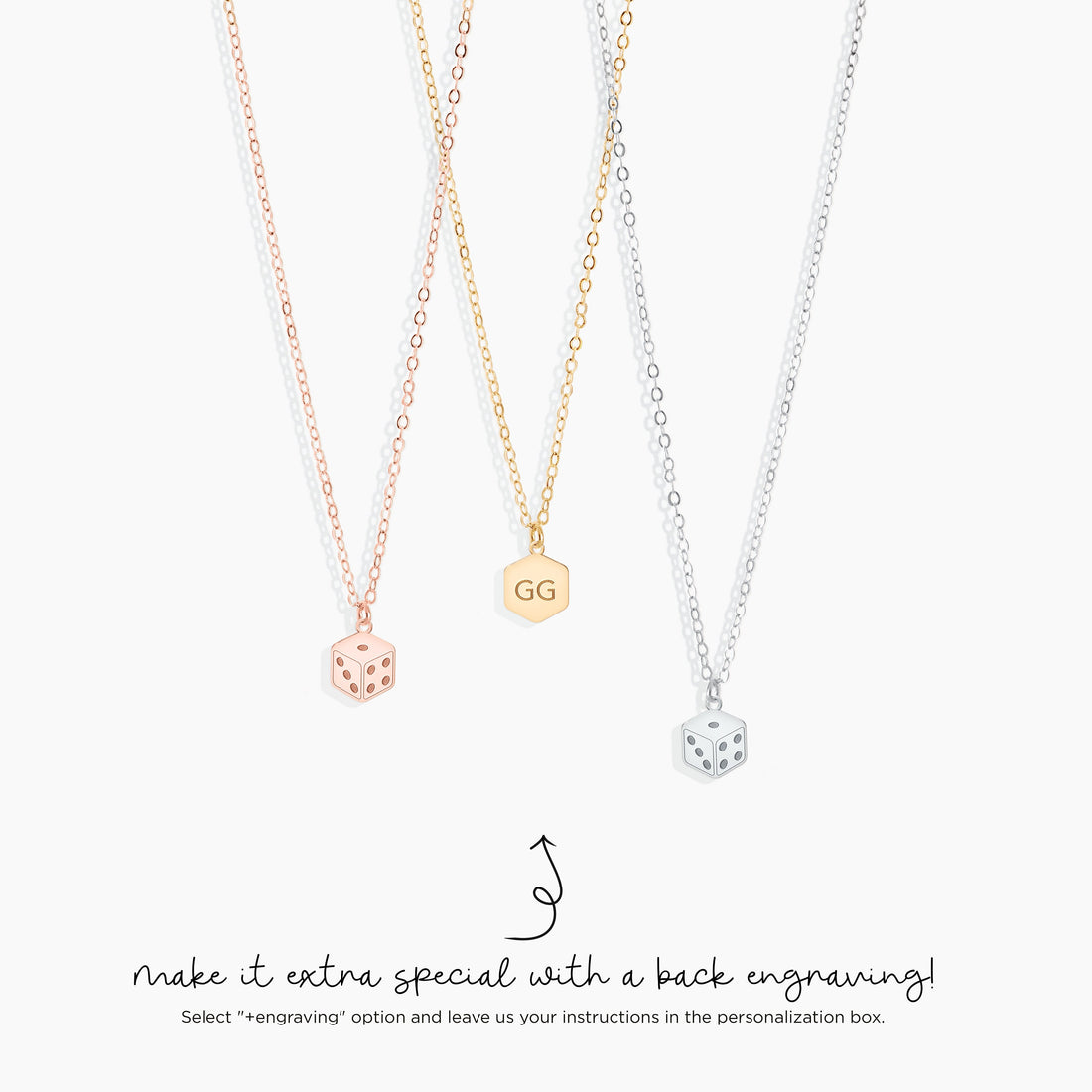 Gold Dice Necklace