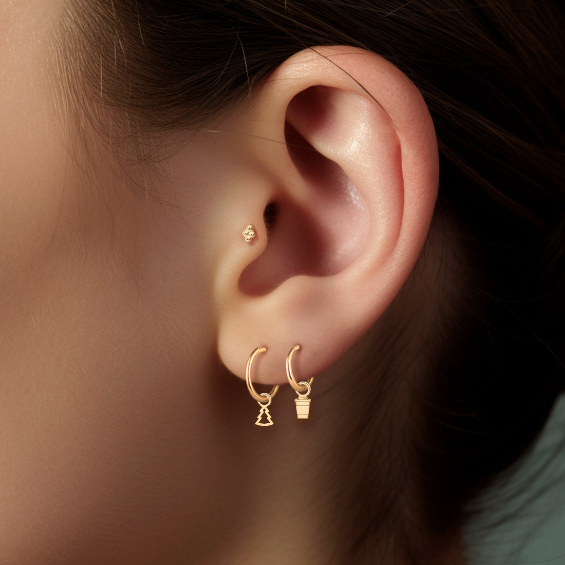 Coffee Cup Hoop Earrings