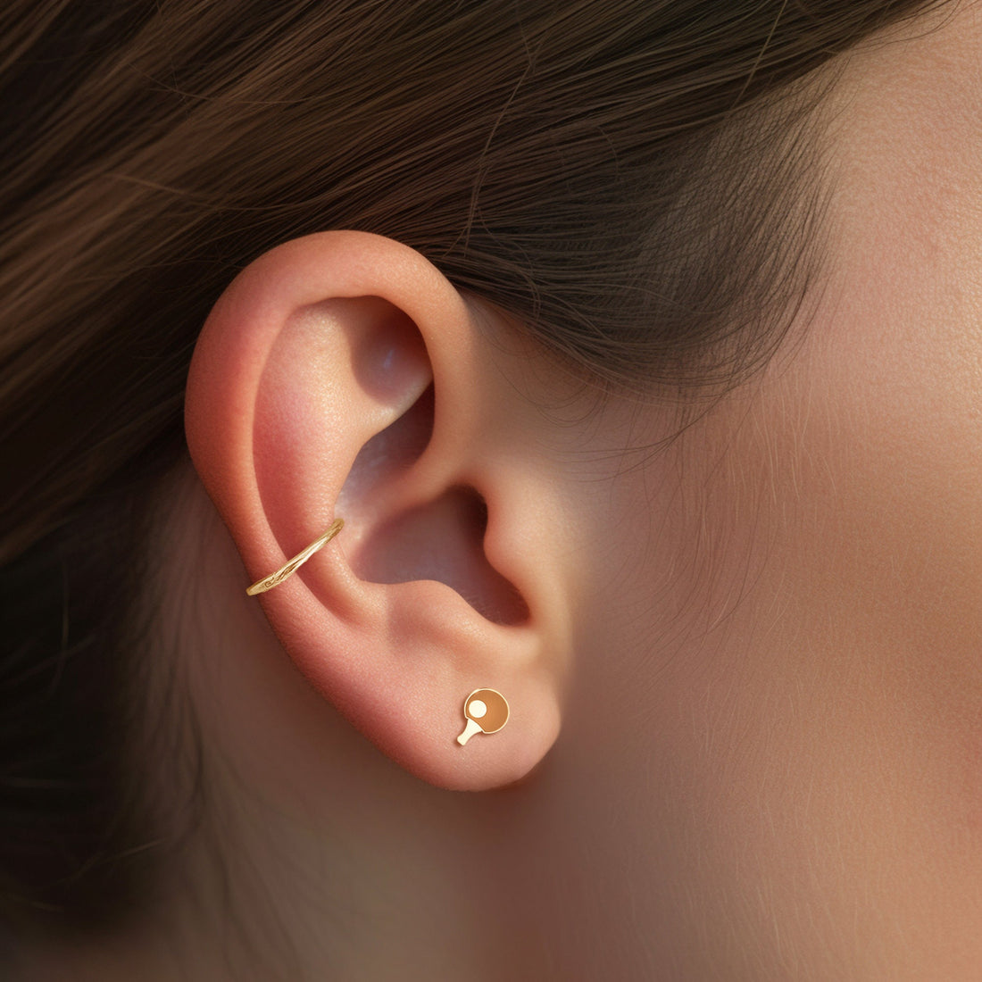 Ping Pong Racket Stud Earrings
