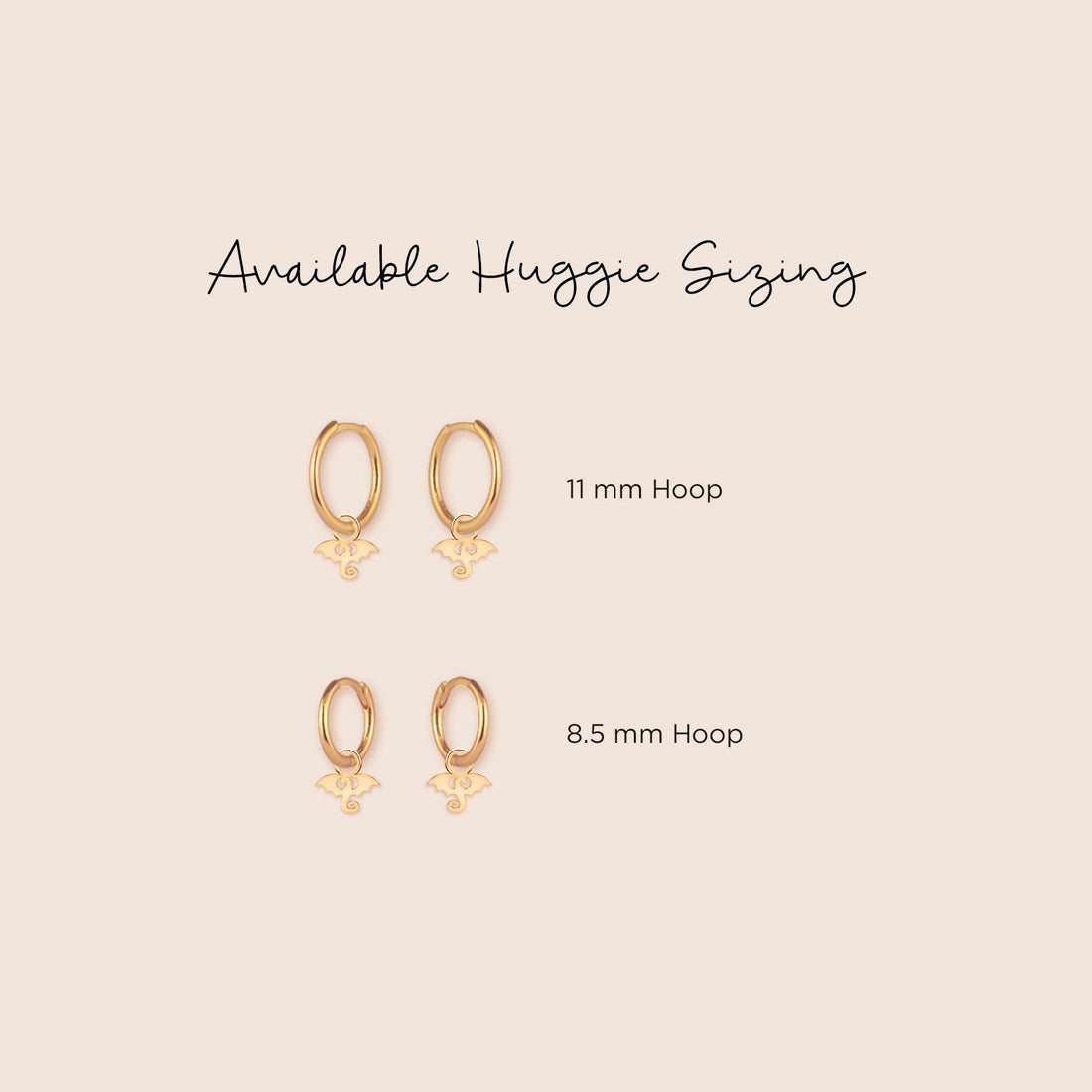Hanging Dragon Charm Huggie Hoops