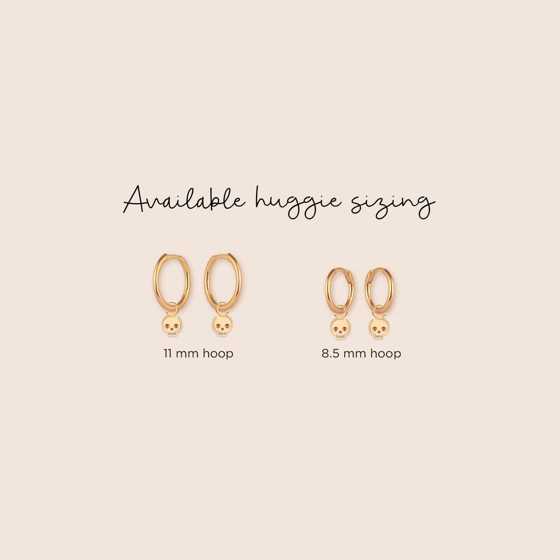 Tiny Skull Charm Hoops Earrings