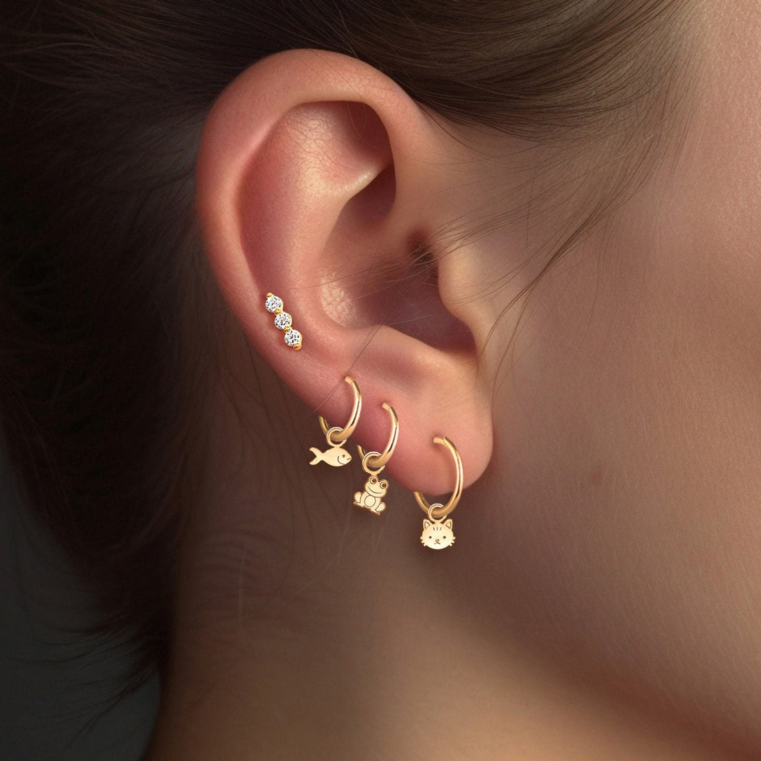 Frog Sitting Drop Earrings