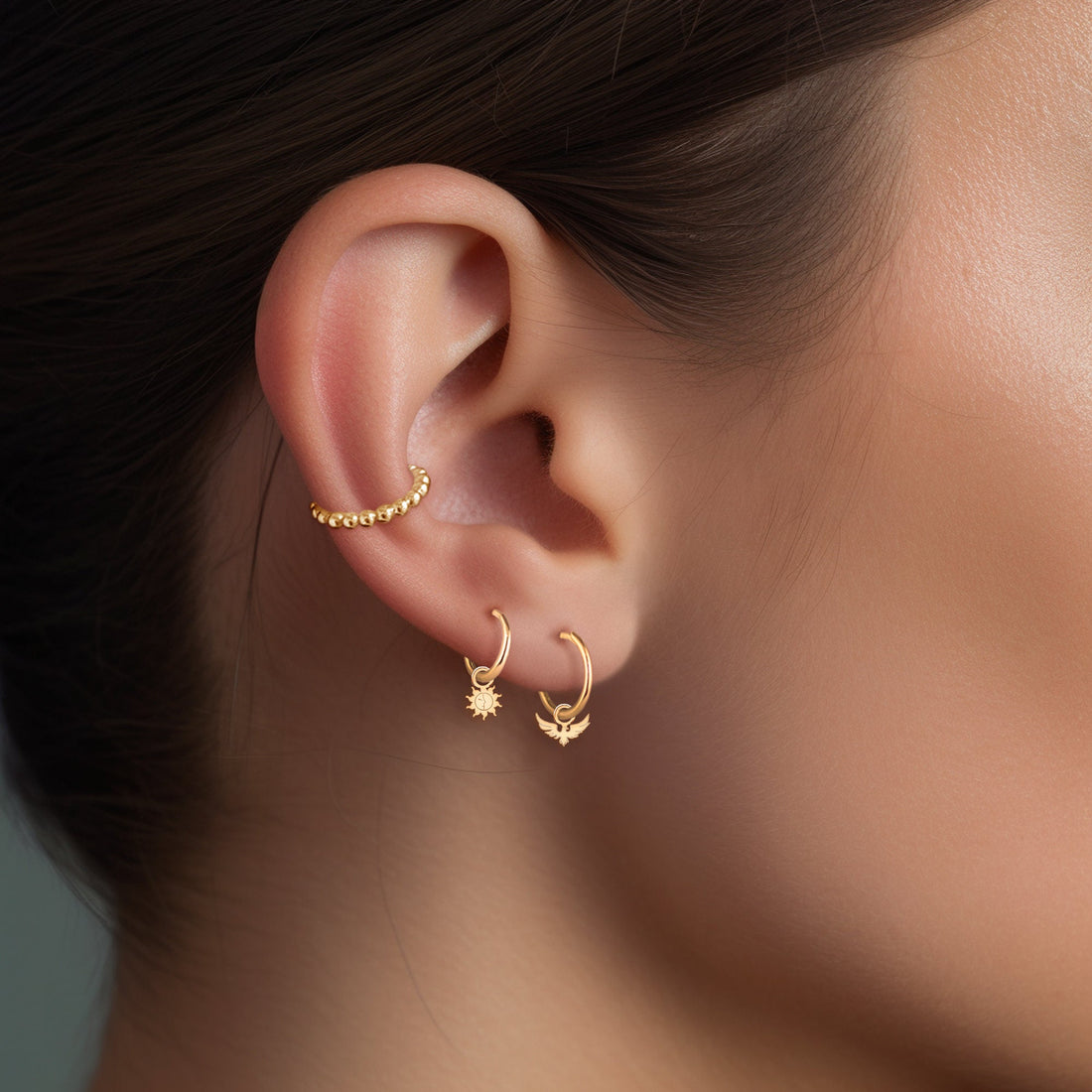 Firebird Huggie Hoop Earring