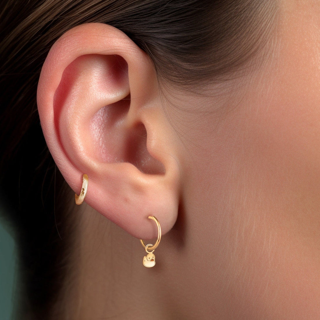 Duck Huggie Hoop Earrings