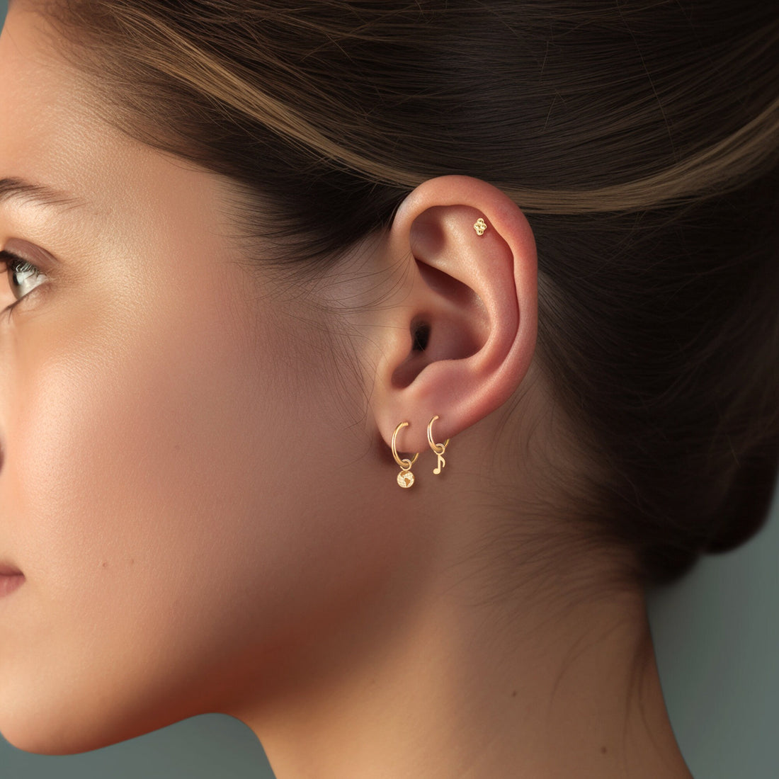 Globe charm earrings