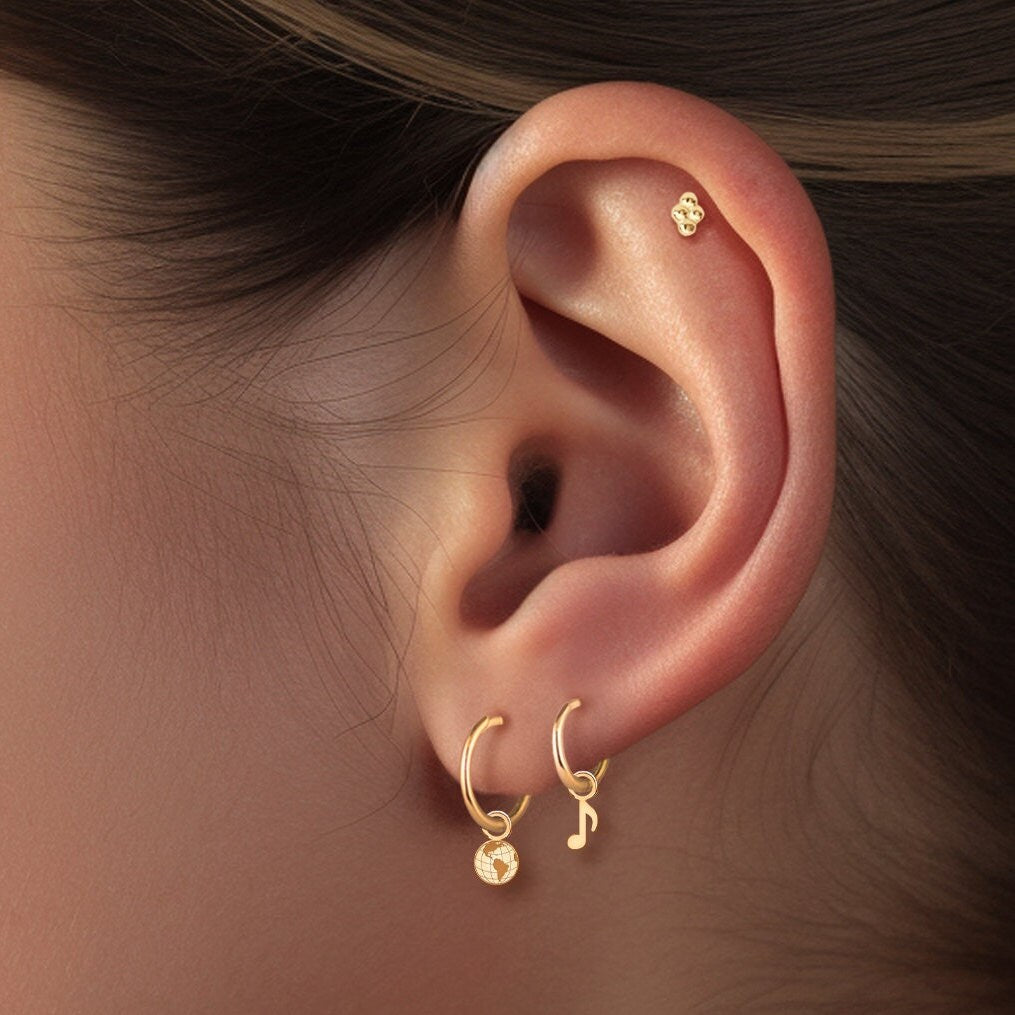 Globe charm earrings