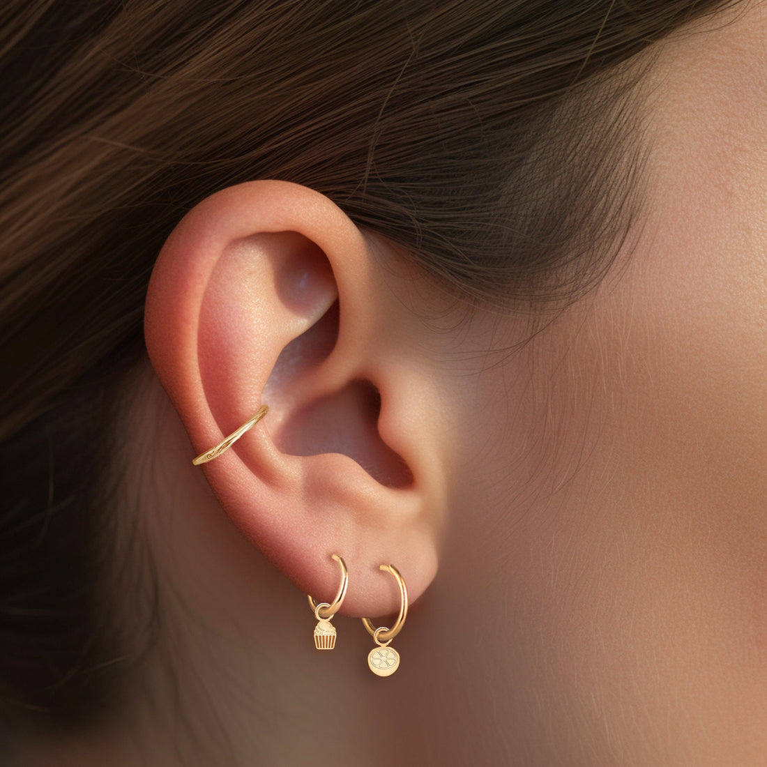 Citrus Slice Huggie Earrings