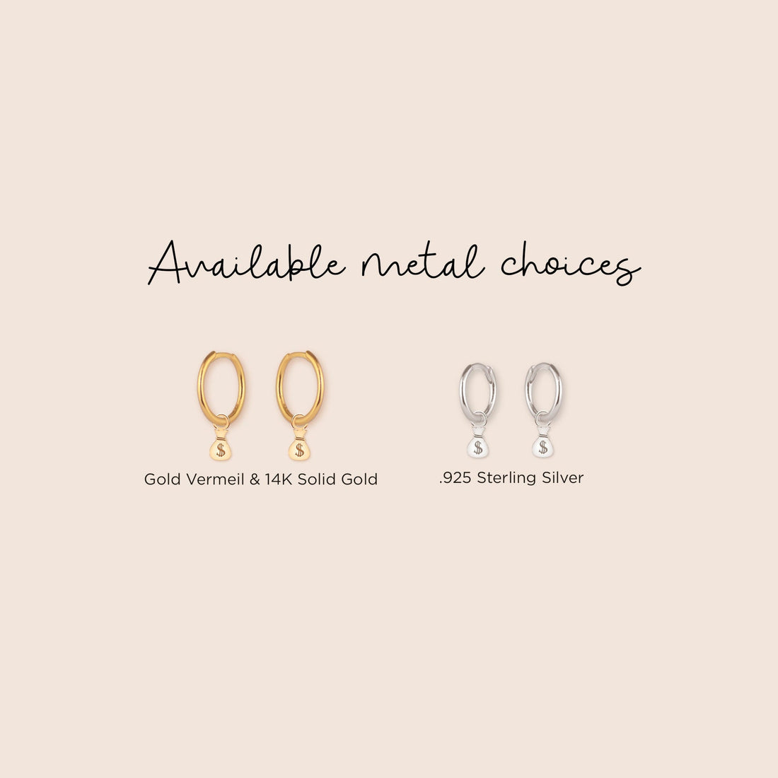 Money Bag Hoop Earrings