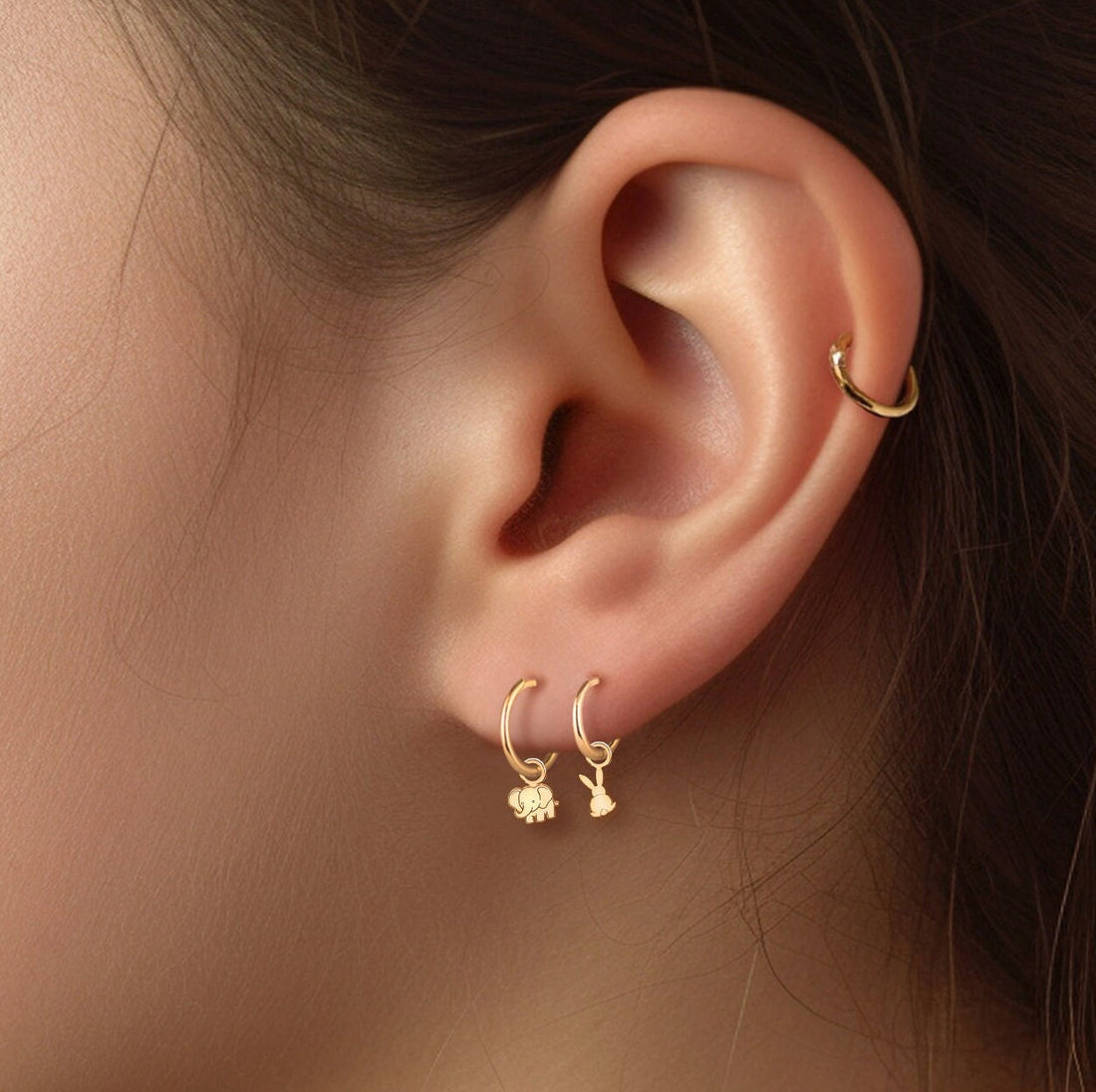 Elephant Charm Hoop