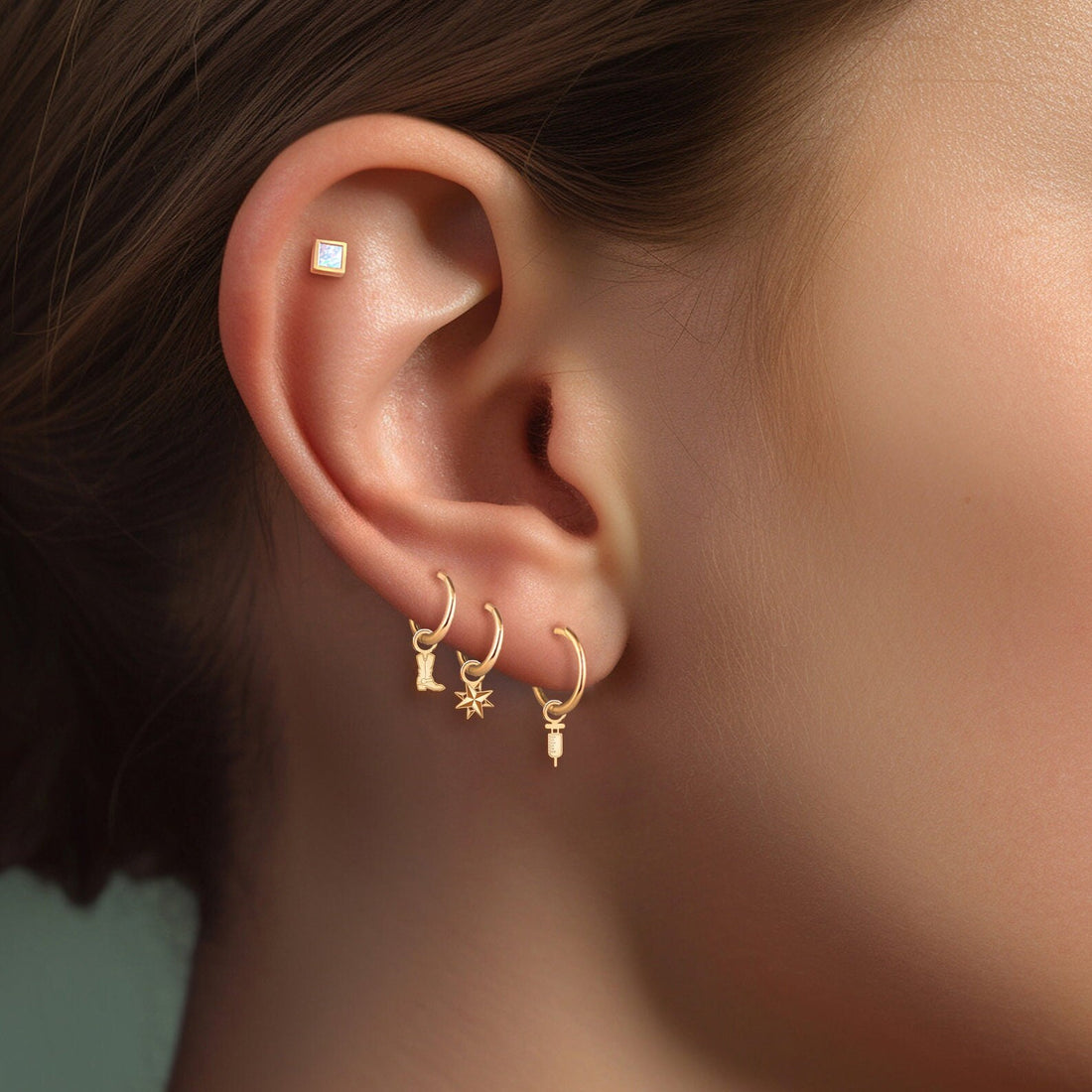 Syringe Huggie Earrings