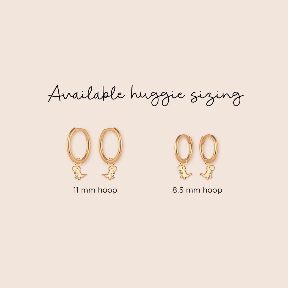 Dinosaur Charm Huggie Hoops