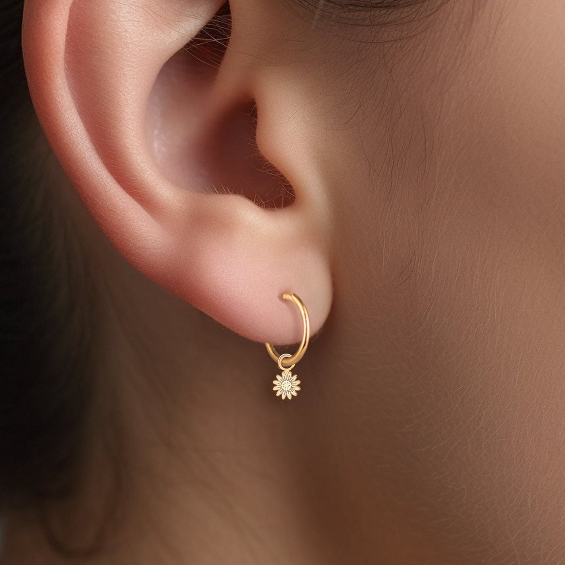 Daisy Huggie Hoop Earrings