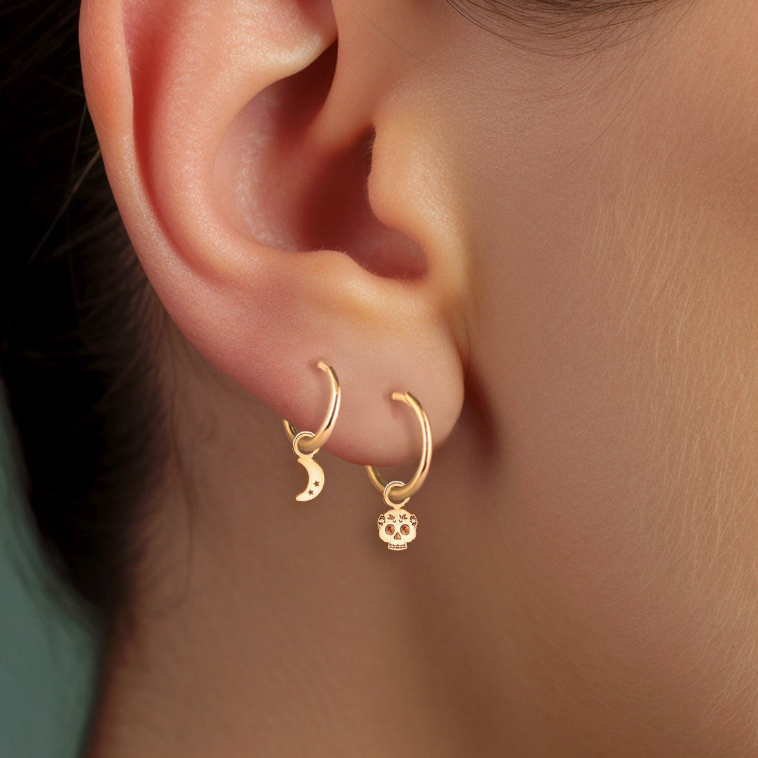 Adorable Skull Huggie Earrings