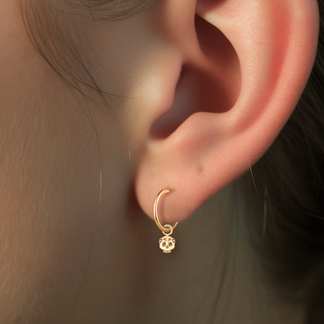 Adorable Skull Huggie Earrings
