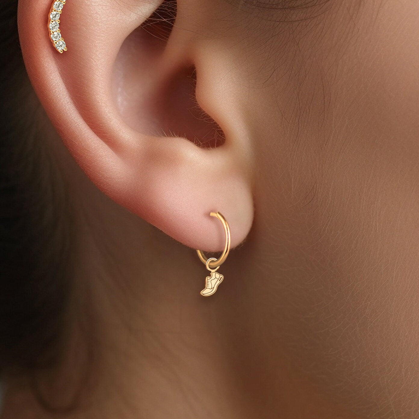 Running Shoe Hoop Earrings