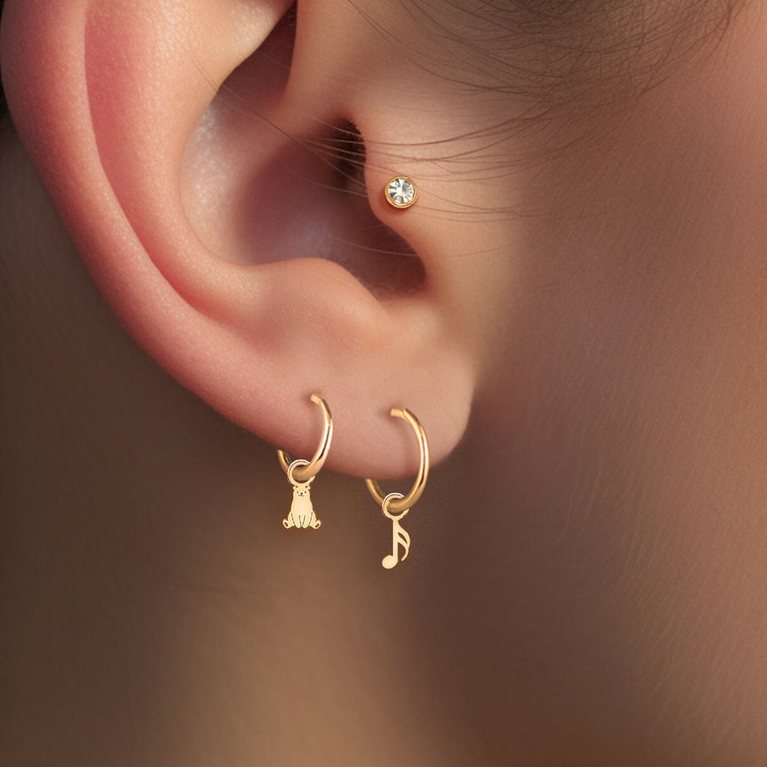 Music Note Hoop Earrings