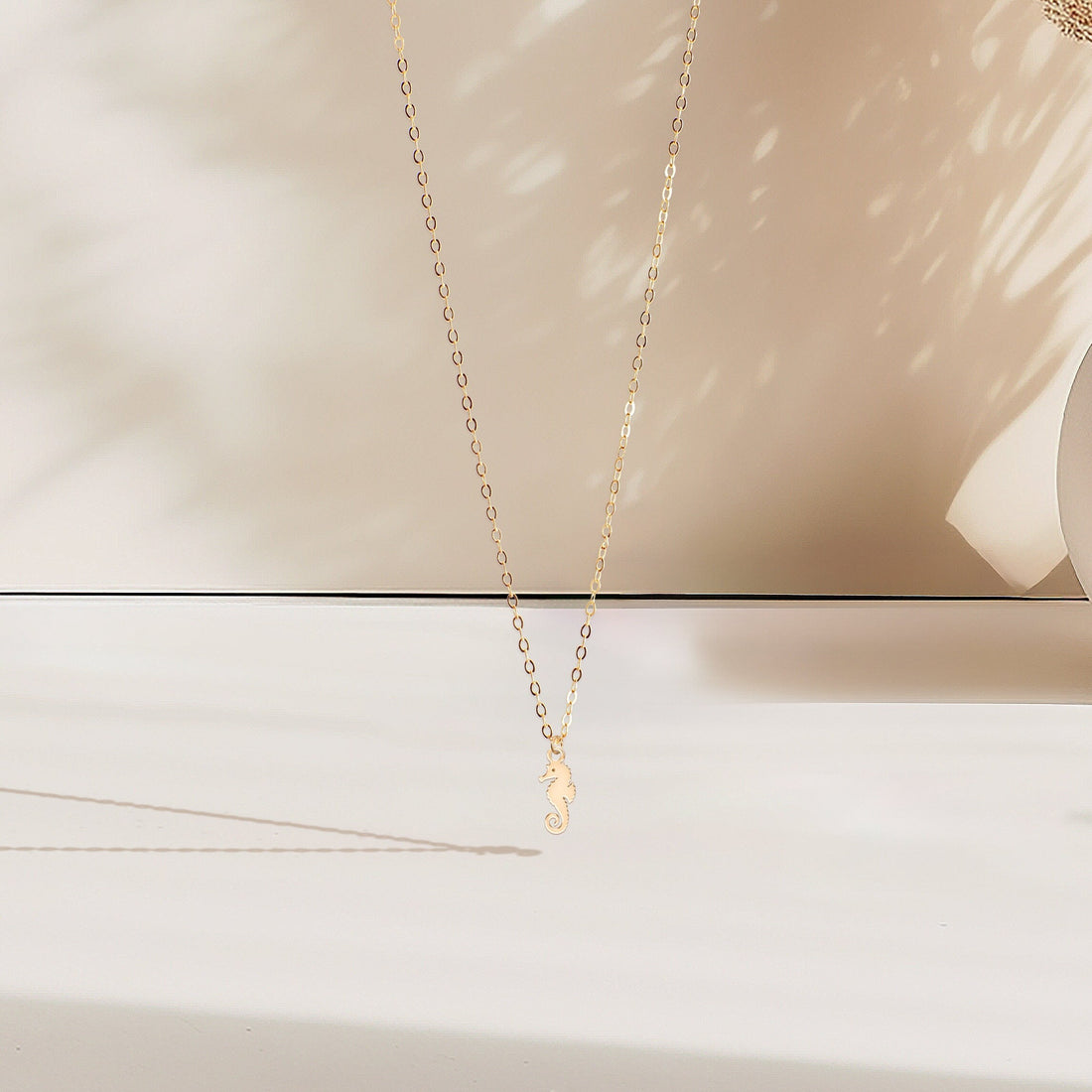 Seahorse Pendant Cable Necklace