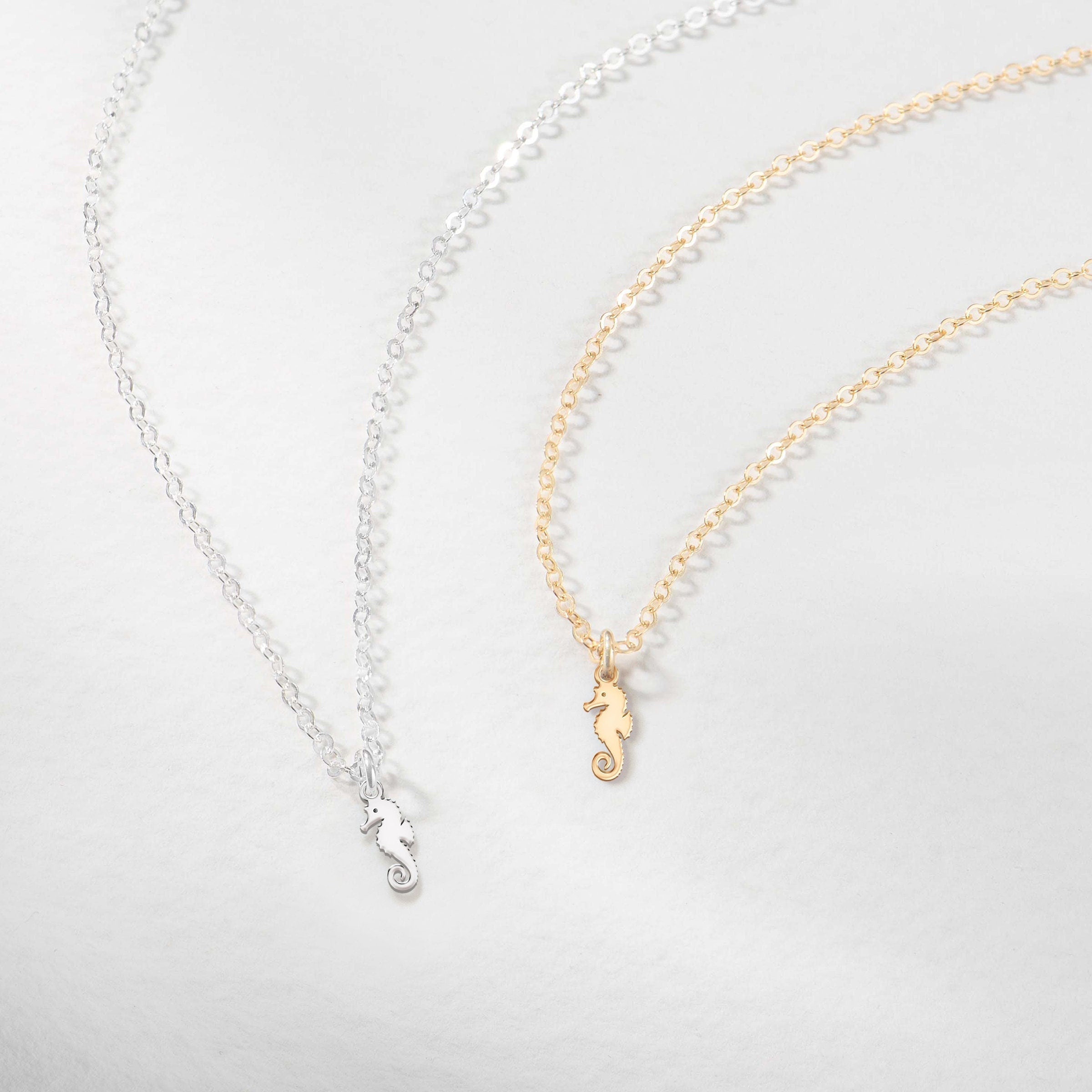 Seahorse Pendant Cable Necklace