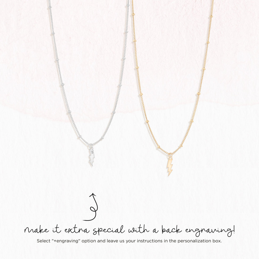 Lightning Charm Beady Necklace