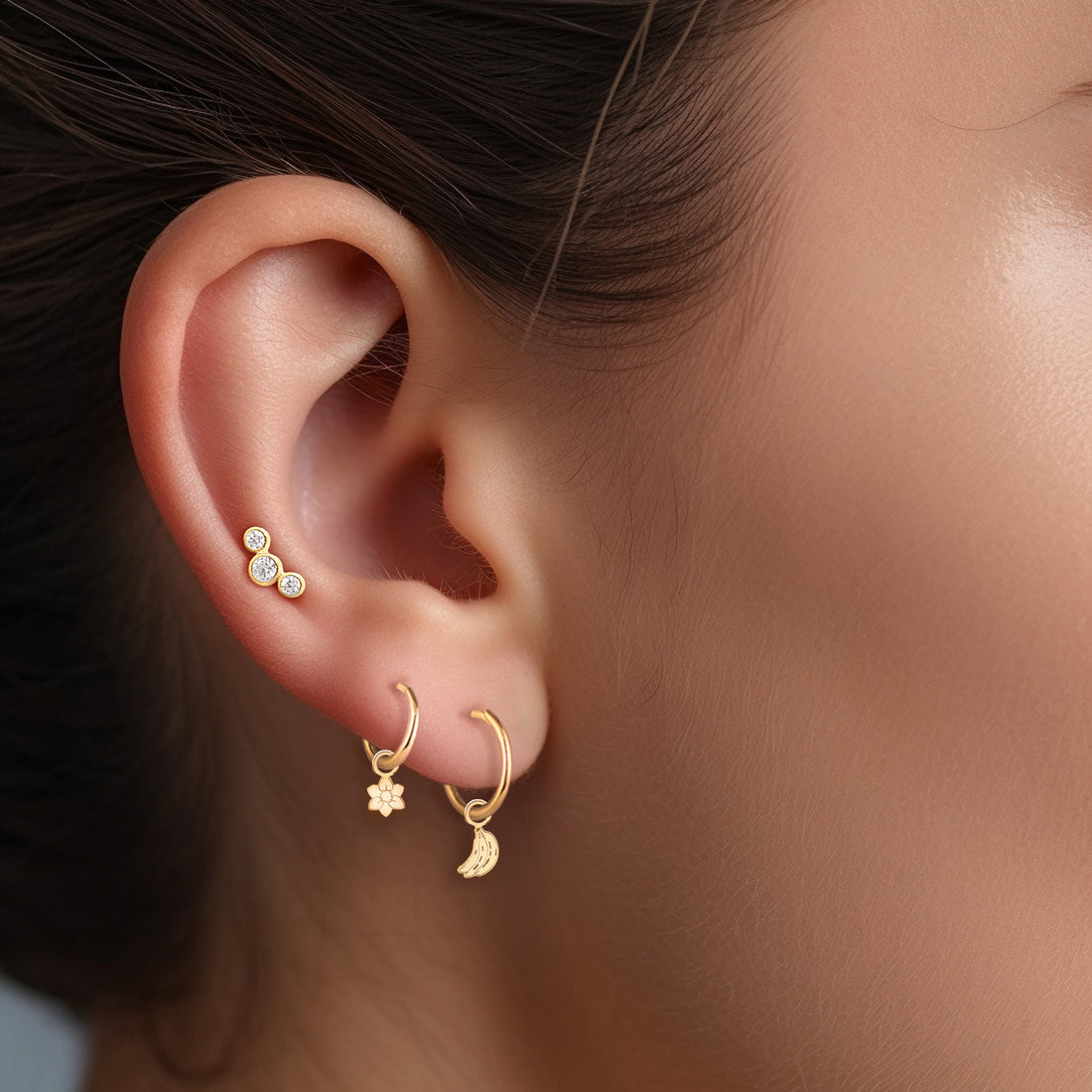 Banana Bunch Hoop Earring