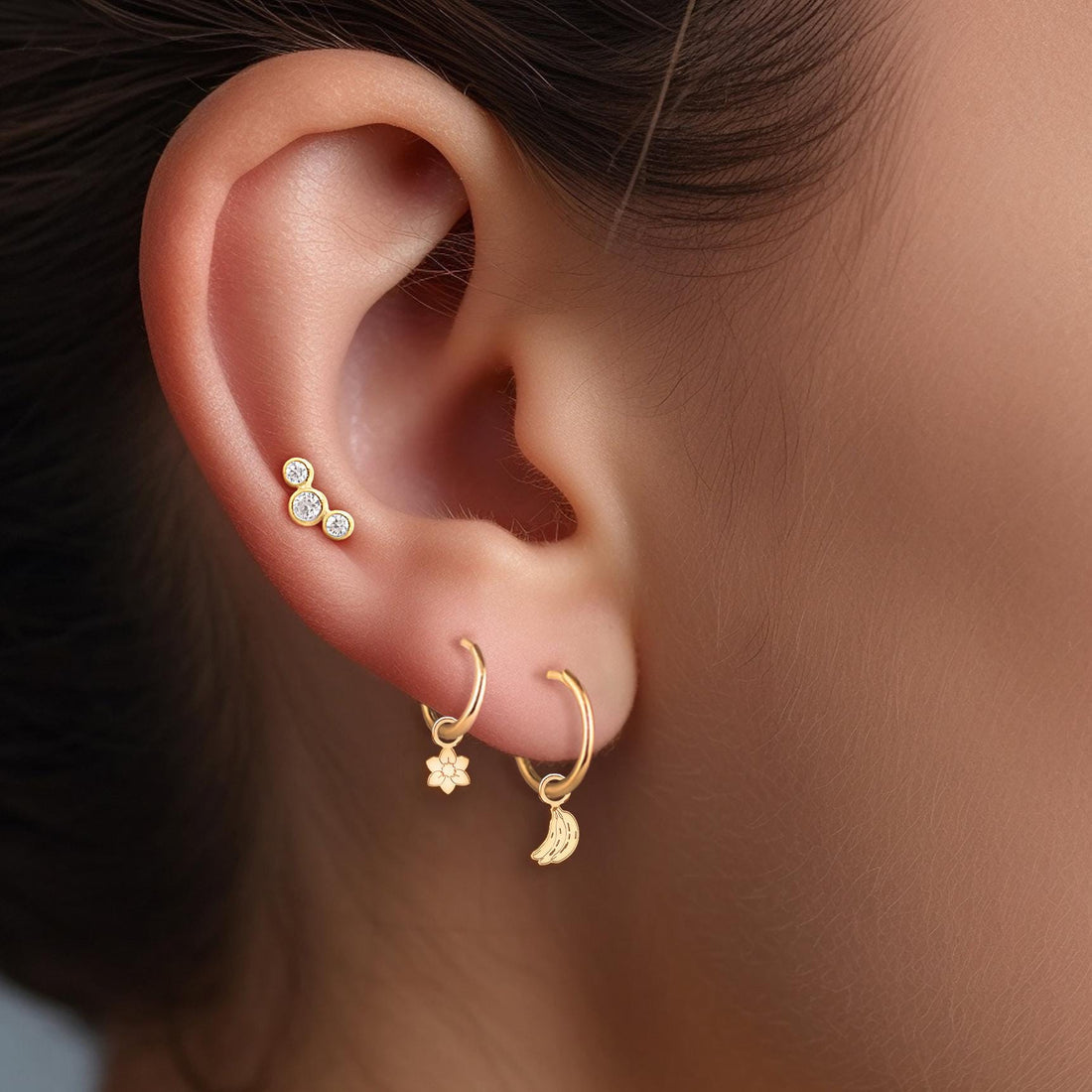 Banana Bunch Hoop Earring