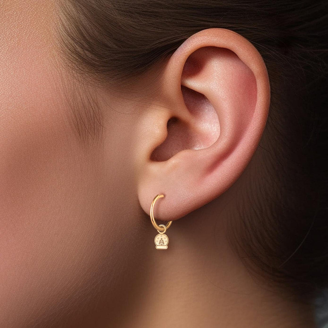 Snow Globe Huggie Earrings
