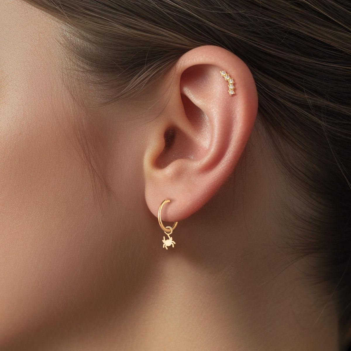 Spider And Web Huggie Earrings