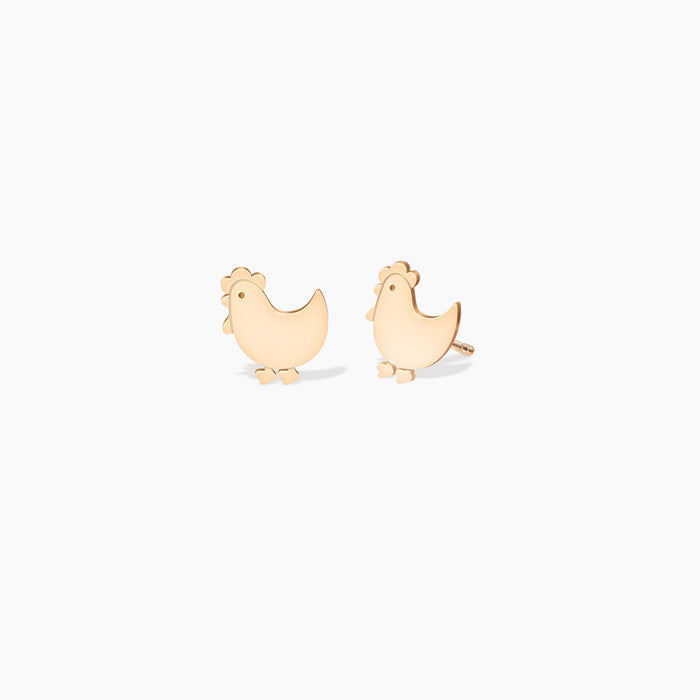 Chicken Charm Stud Earrings