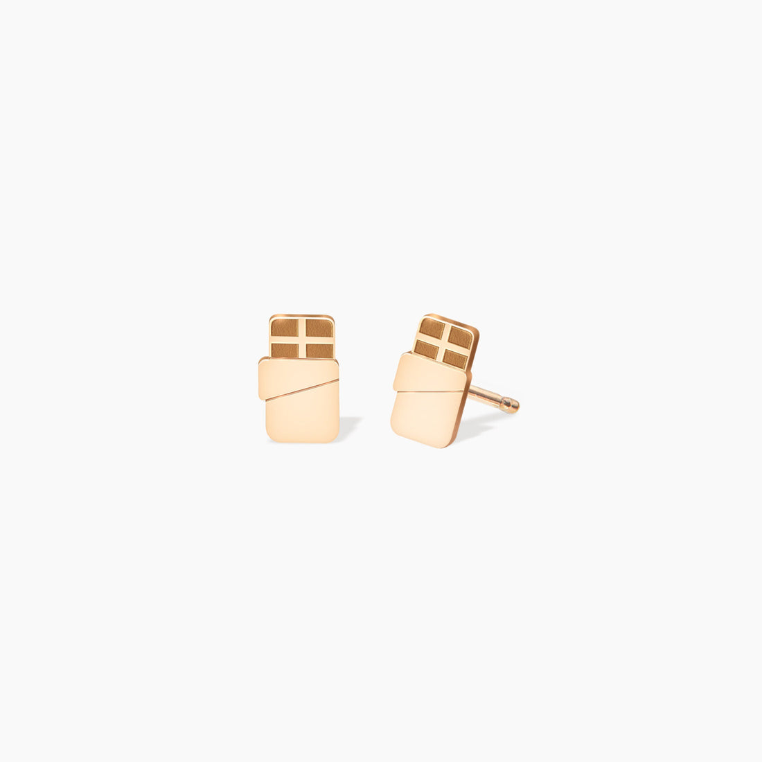 Chocolate Bar Stud Earrings