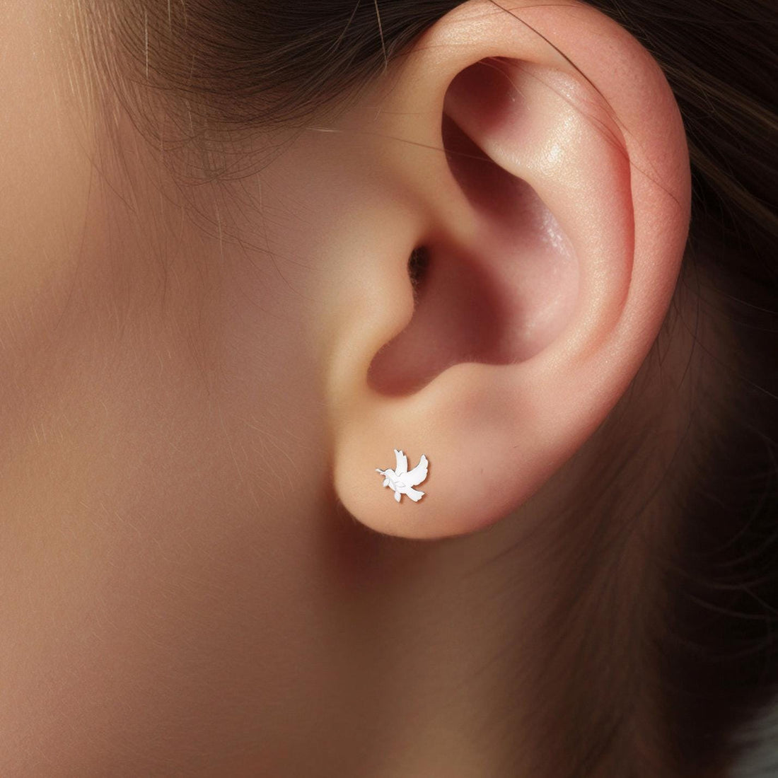 Dove Olive Branch Stud Earrings