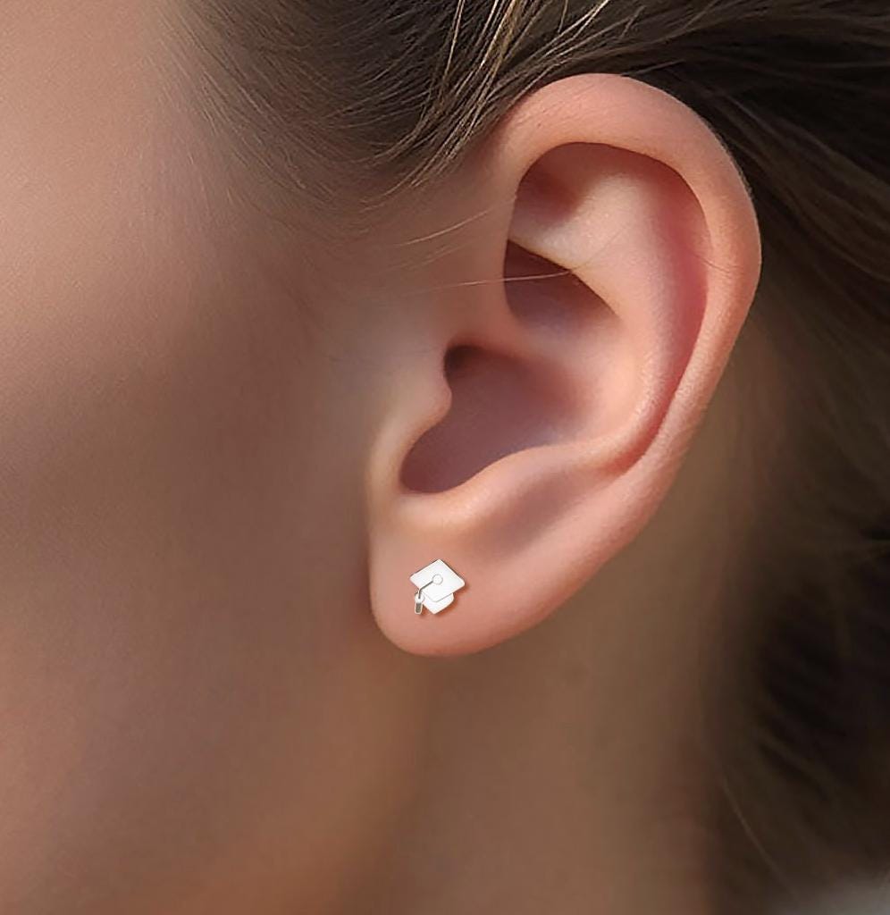 Grad Cap Stud Earrings