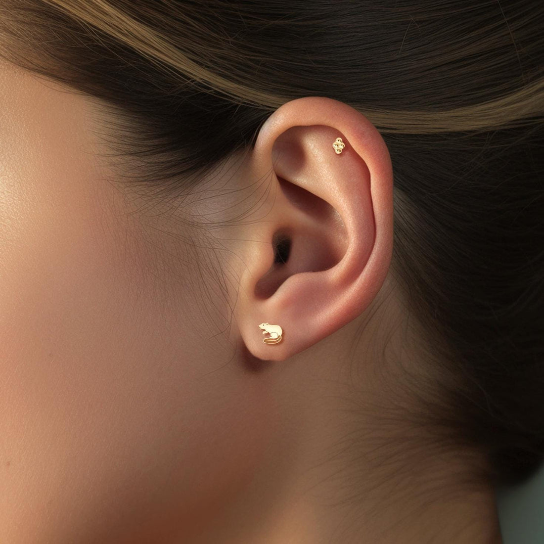 Beaver Stud Earrings