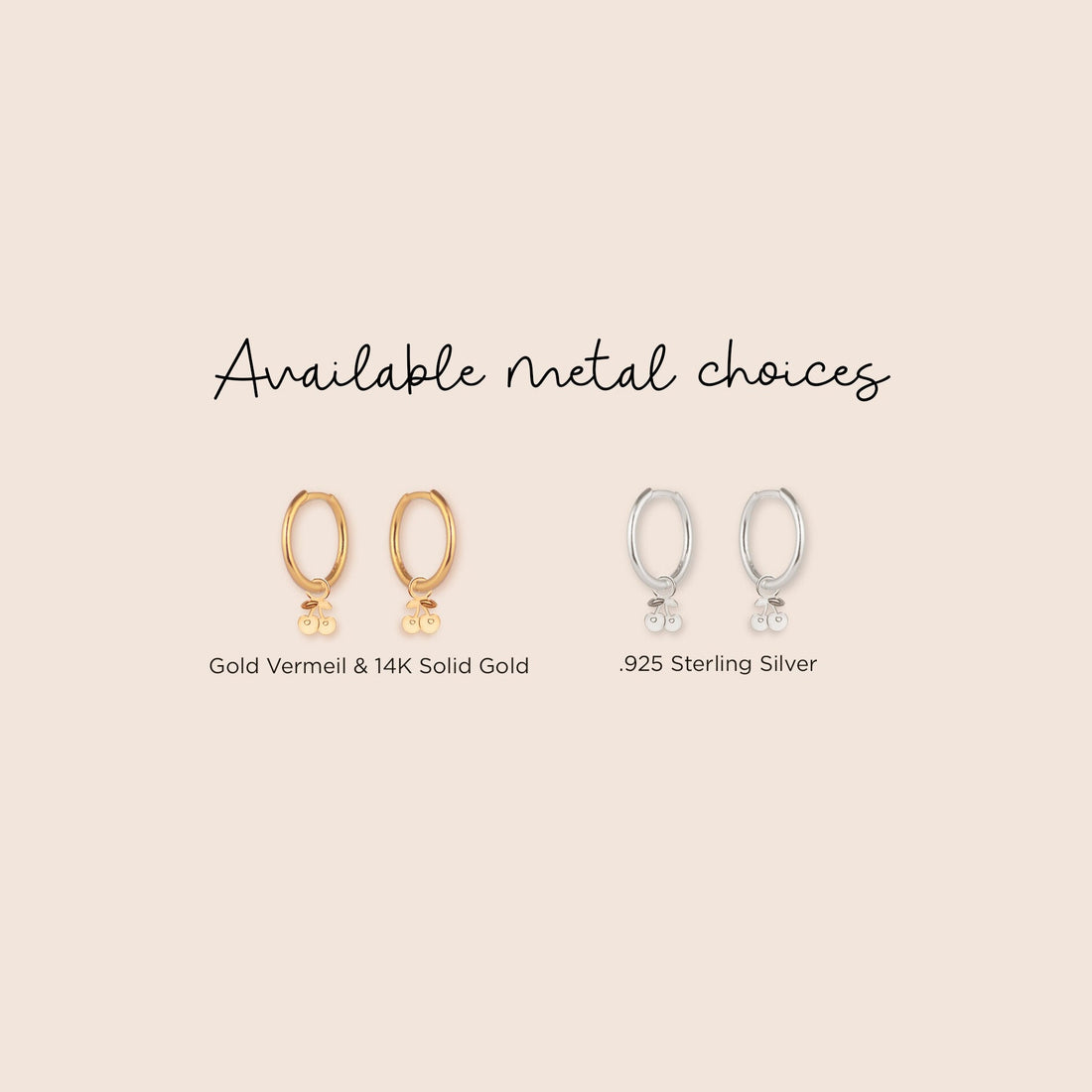 Cherry Drop Hoop Earrings