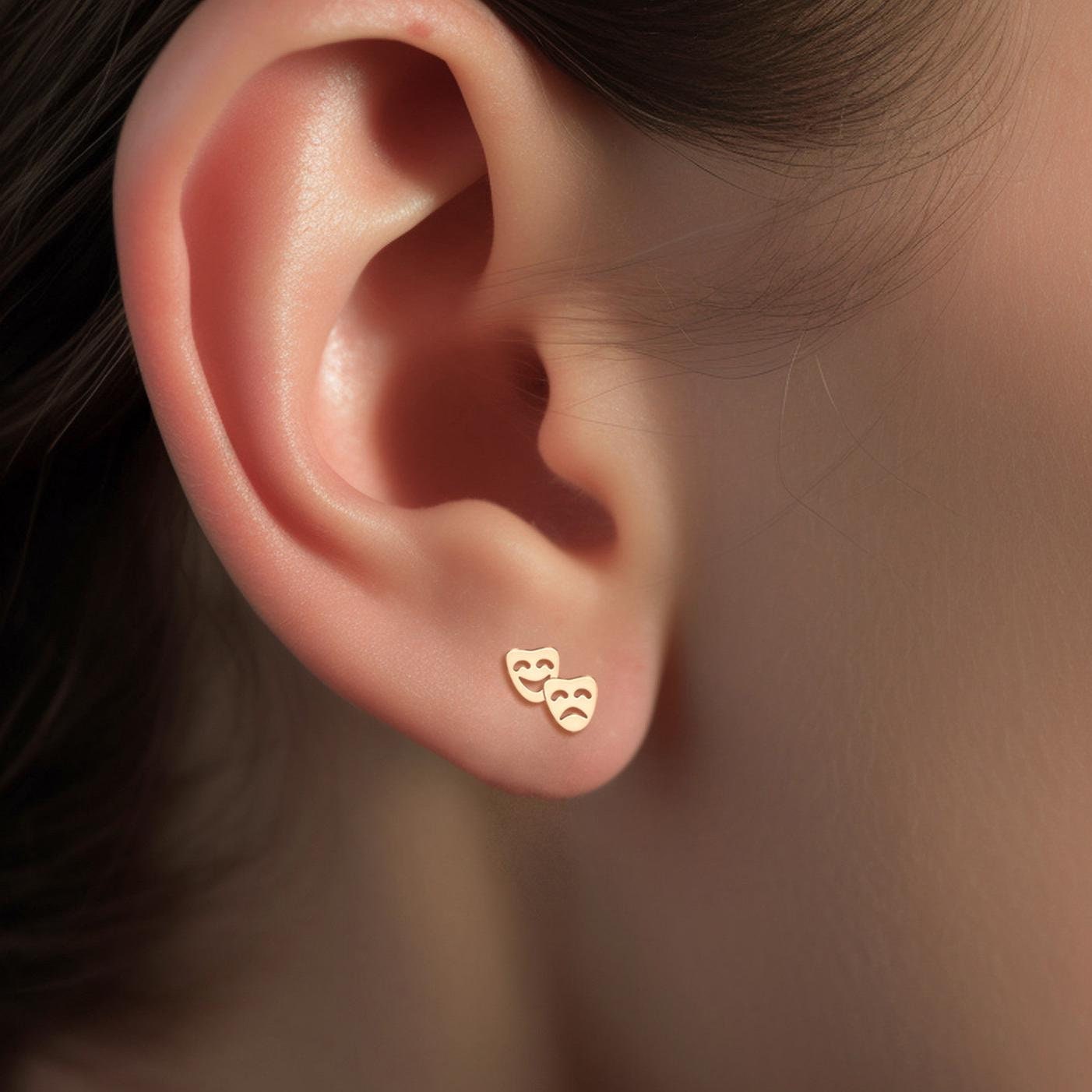 Comedy Tragedy Stud Earrings