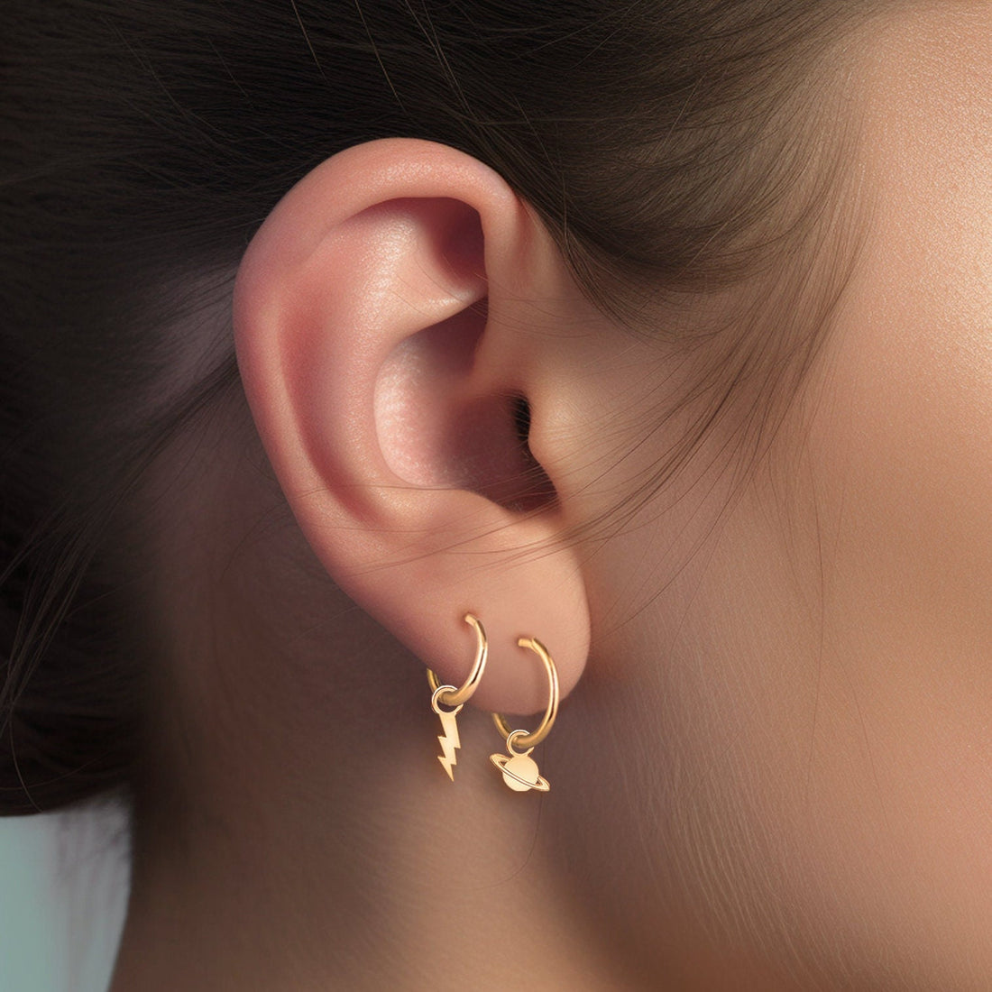 Lightning Bolt Huggie Earrings
