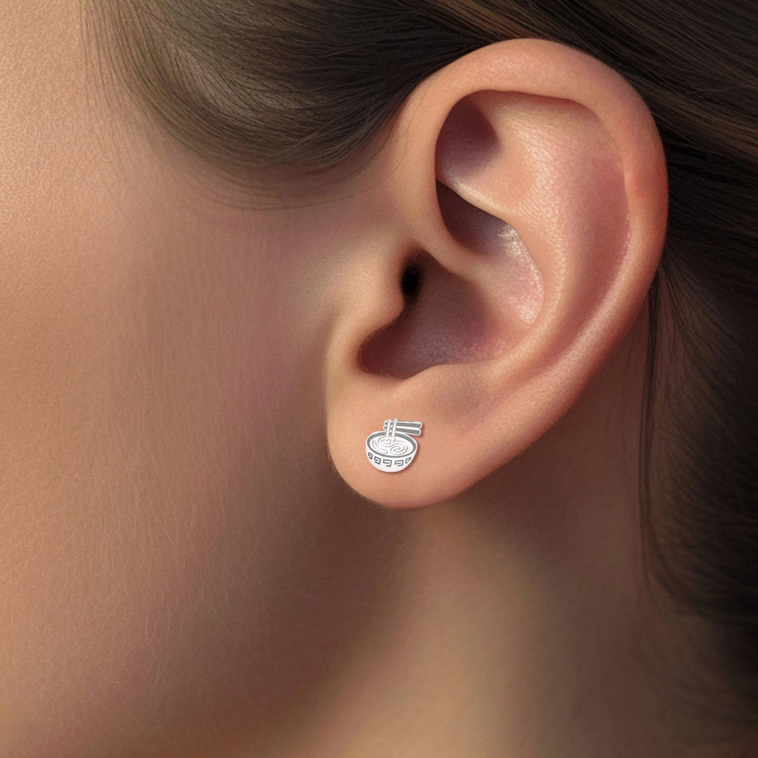 Ramen Noodle Charm Stud Earrings