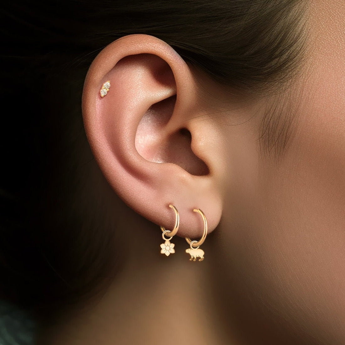 Capybara Huggie Earrings