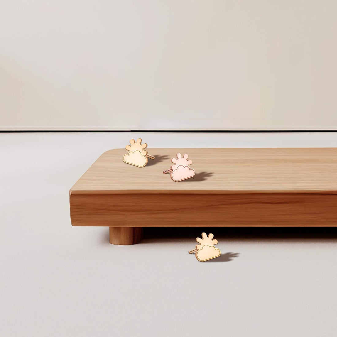 Sun And Cloud Stud Earrings