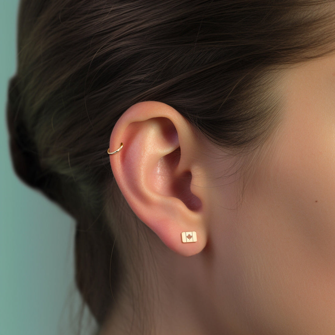 Canadian Flag Stud Earrings
