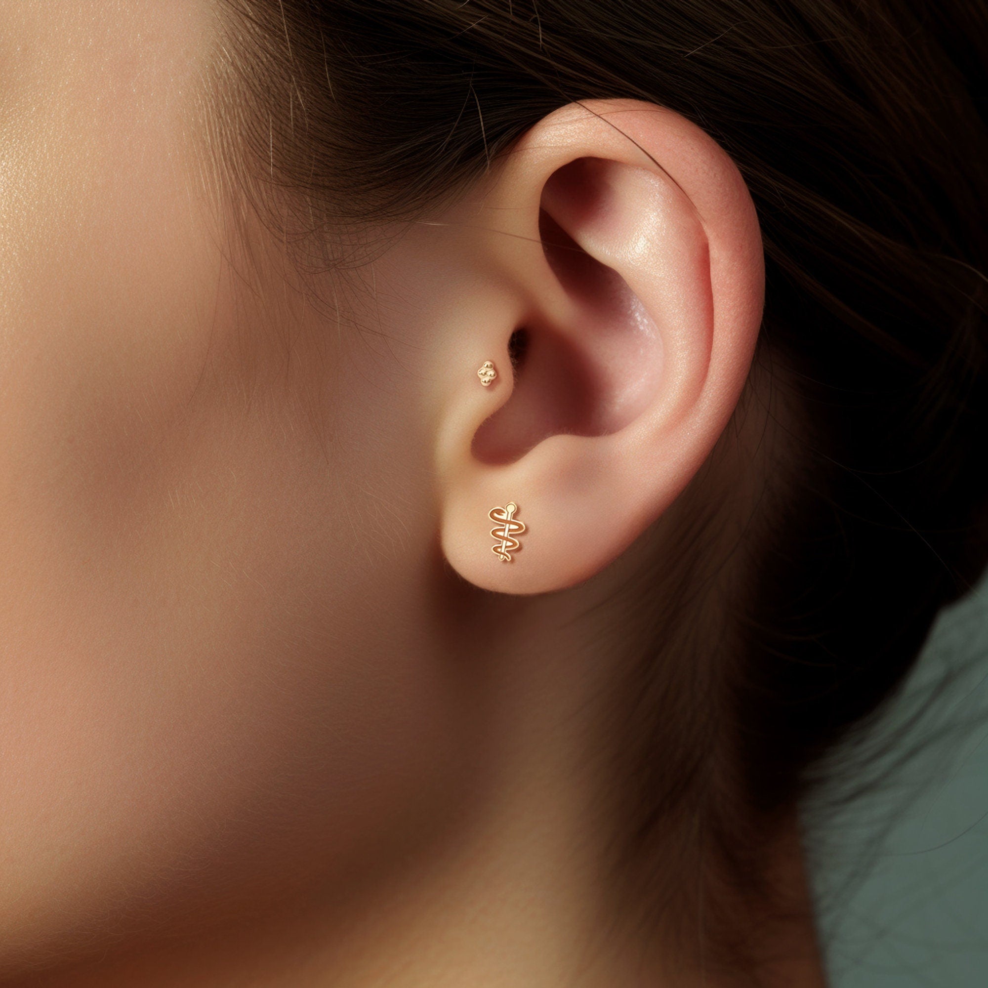 Caduceus Stud Earrings