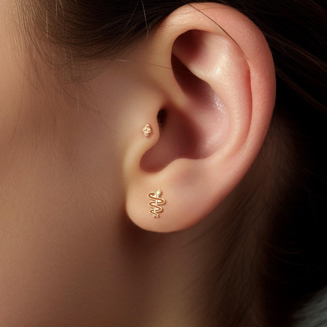 Caduceus Stud Earrings