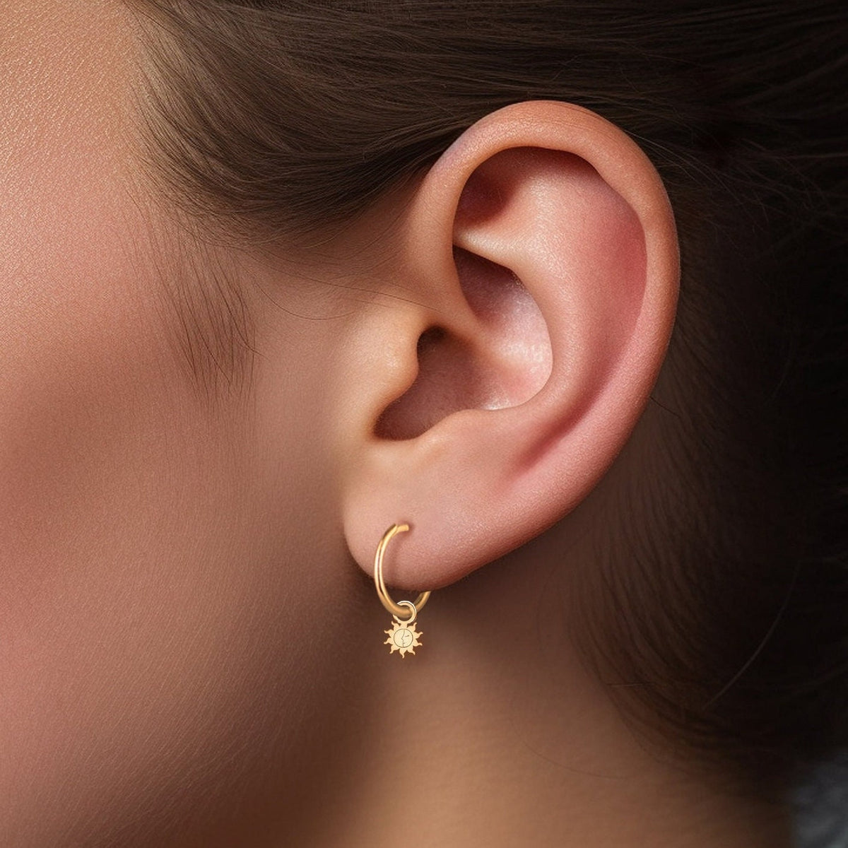 Sun Face Drop Earrings