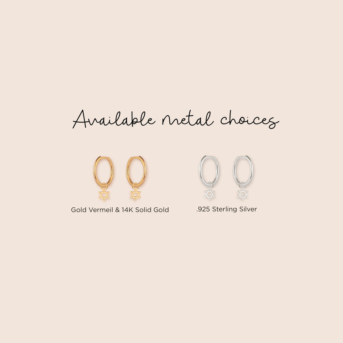 Star of David Charm Huggie Hoops